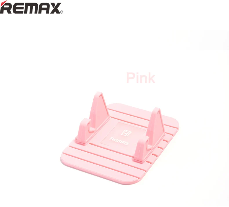 Автомобильный держатель для телефона remax, мягкий силиконовый нескользящий коврик, подставка для мобильного телефона, кронштейн, поддержка gps для iPhone 5, 6, 6s plus, samsung - Цвет: Pink