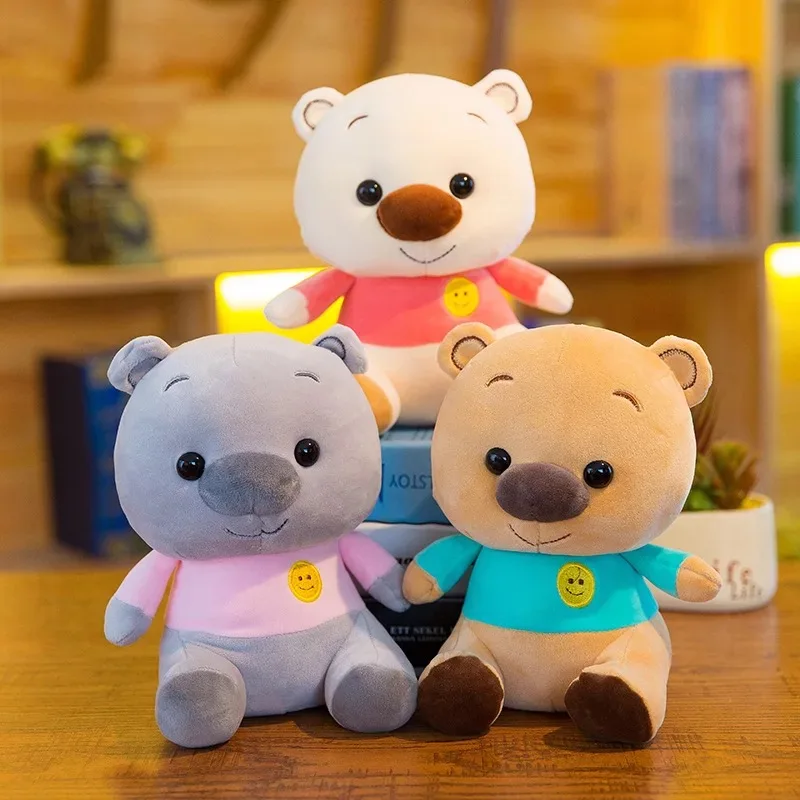 Супер милая улыбка медведь плюша игрушечные лошадки кукла животных Медведь Детские спальные Успокаивающая игрушка для детей обувь