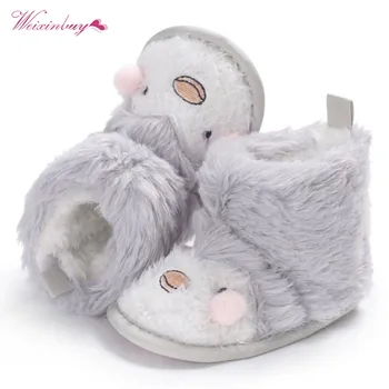 

WEIXINBUY Cartoon First Walkers For Baby Winter Shoes Boots Knitted Keep Warm Wool Booties Infant Toddler Newborn Boot