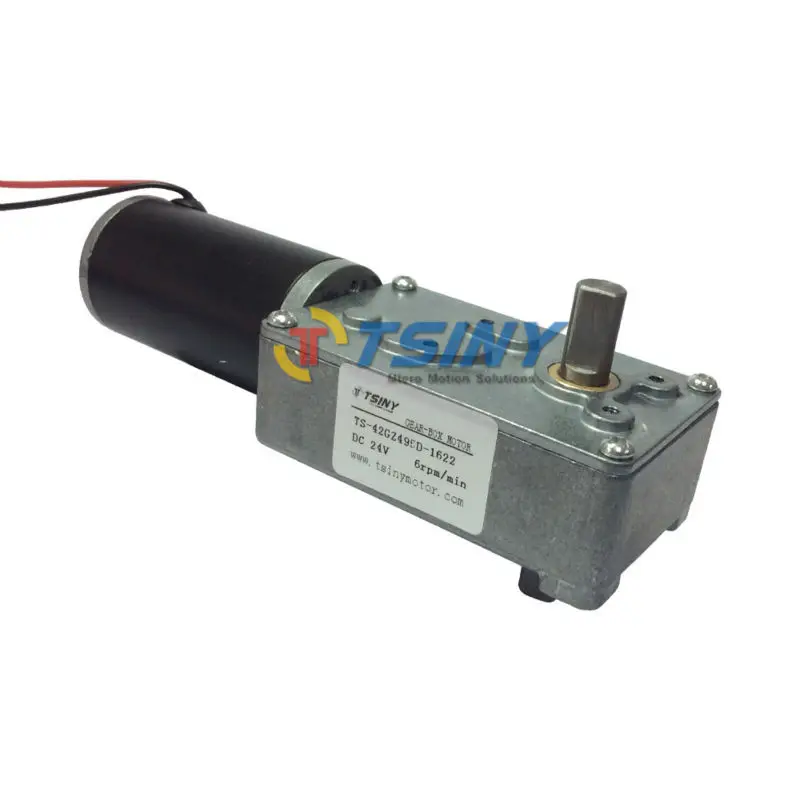

24V dc /6rpm/110kg.cm High-torque worm dc geared reducer motor of Biaxial shaft,Free shipping