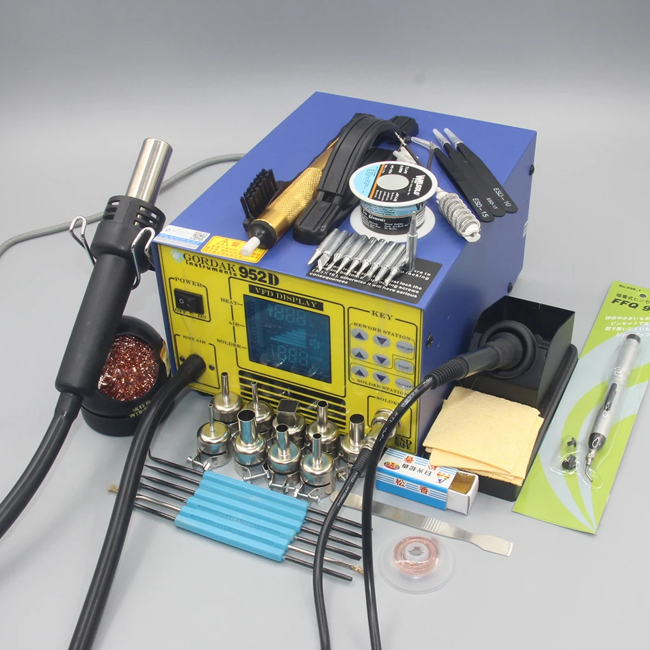 GORDAK Gaudi 952D SMD Интеллектуальная паяльная станция горячего воздуха 2 в 1 сварочная