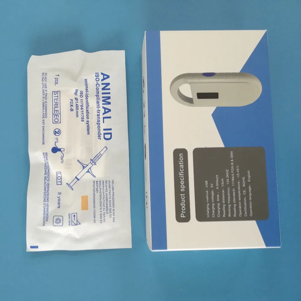 ISO FDX B животного чип rfid считыватель Портативный OLED Дисплей pet микрочип сканер для