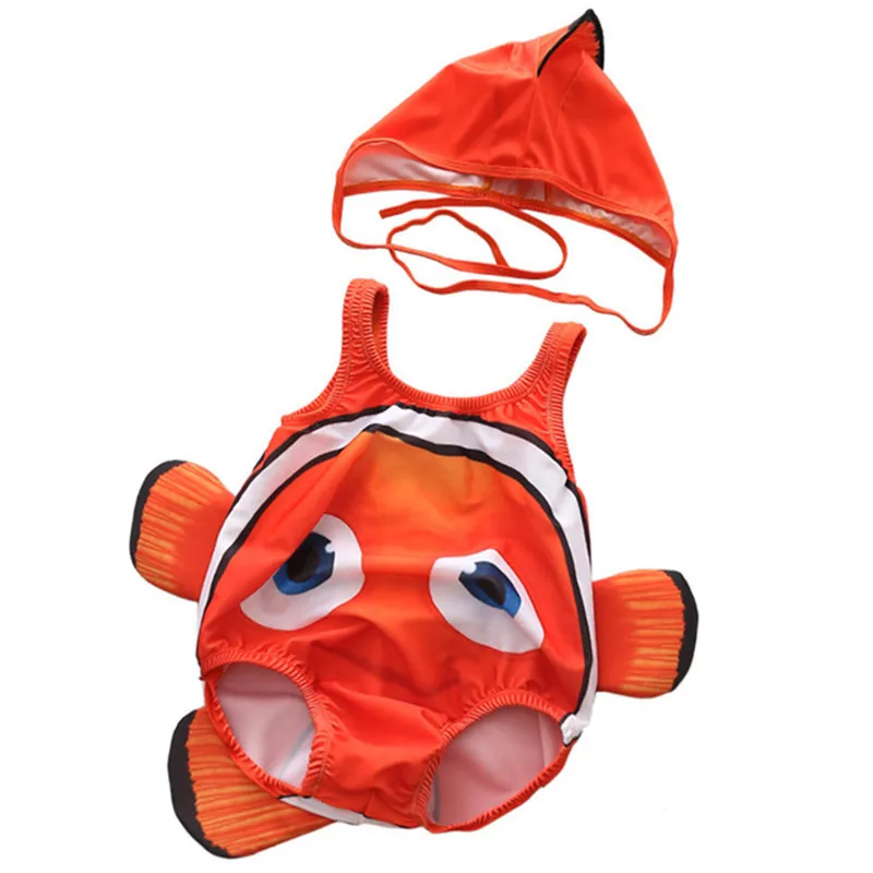 

Baby Boys Clothes with Hat Cartoon Nemo Swimwear Swim Suit Children Infant Toddler Spa Bathing Beach Swim Suit Clothing Costume