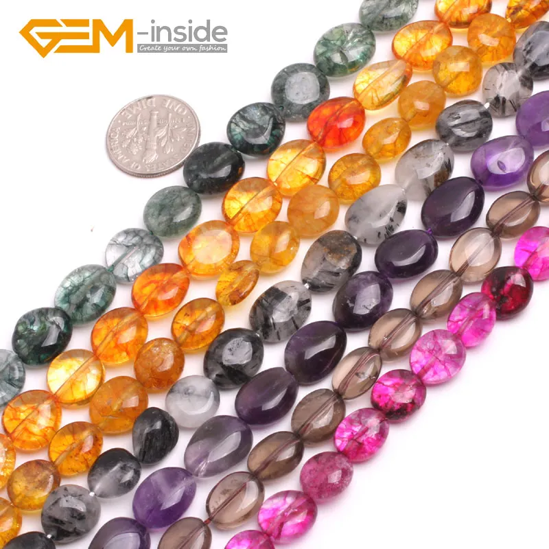 

9x12mm Assorted Materials Freeform Nugget Loose Beads Gem Stones Jewelry Making Beads 15" DIY Strand Wholesale Gem-inside