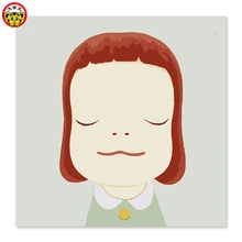 Несчастливая девушка, короткие волосы, закрытые глаза, мышление DIY Цифровая живопись, рисование на ткани