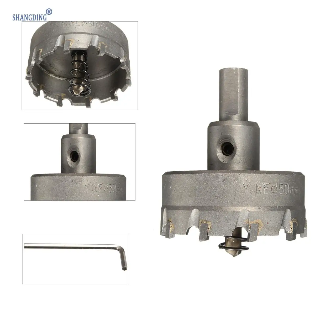 1 Set 48mm Carbide Tip TCT Drill Bit Metal Hole Saw Cutter with Spanner