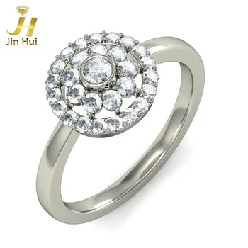 

Jinhui Women The Kismet Ring Solid 18K White 750 Gold 0.41CT Natural Diamond Jewelry Free Engraving