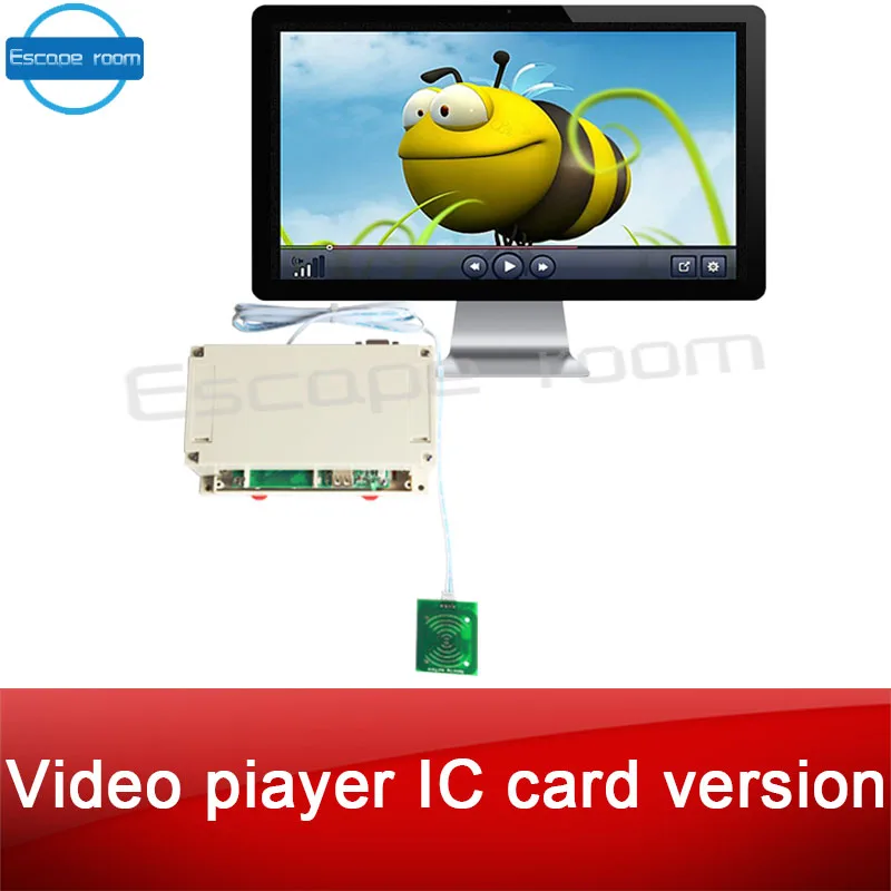 

Room escape gadget video player prop put IC card in card reader to get the video clue chamber room game / for adventure