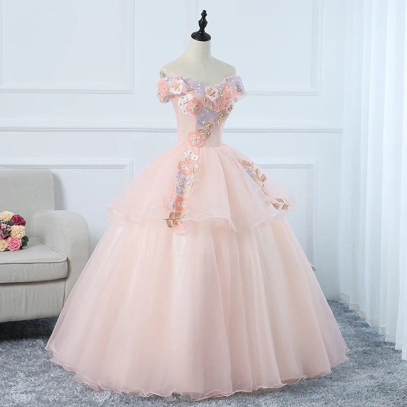 Prom Dresses New arrival pink floor length lady girl women princess bridesmaid banquet party performance ball dress gown simple prom dresses