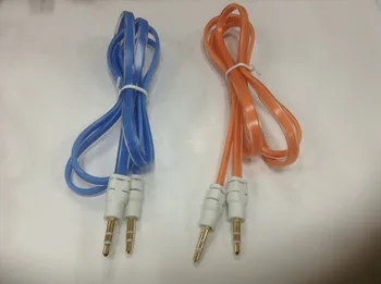 

NEW arrival Colorful 3.5mm Stereo Aux audio Cable Male to Male Flat Audio Music Aux Cord 100pcs