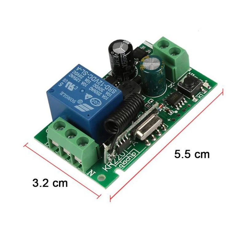 QIACHIP AC 250 V 110 V 220 V 1CH 433 Mhz универсальный Беспроводной удаленного Управление реле Модуль приемника для двери гаража ворота двигателя