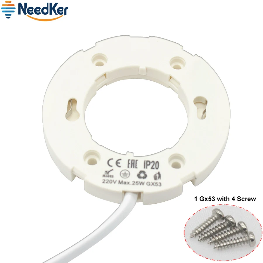 

GX53 LED Base Copper Wire ABS LED Light Base With 4 Screws GX53 LED Holder For Gx53 LED Light