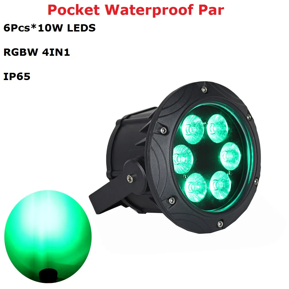 Уличный мини светильник RGBW 4IN1 6X10 Вт IP65 DMX водонепроницаемый для сцены дискотеки