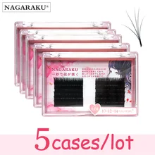 Nagaraku 5 casos novos chegaram autofãs cílios fácil fanning cílios mega volume ventilador russo volume cílios de dois tons compõem cílios