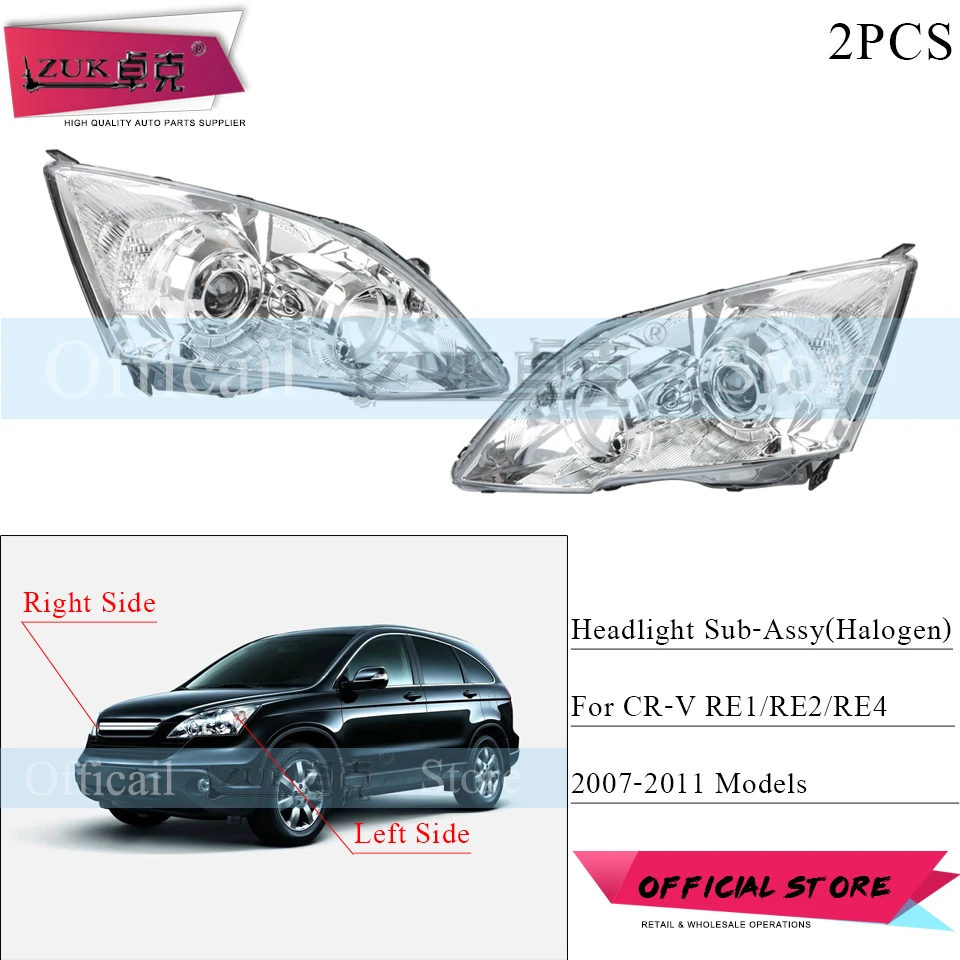 Right Headlights Lamps Fit 2007 2008 2009 2010 2011 Honda CRV CR-V Left