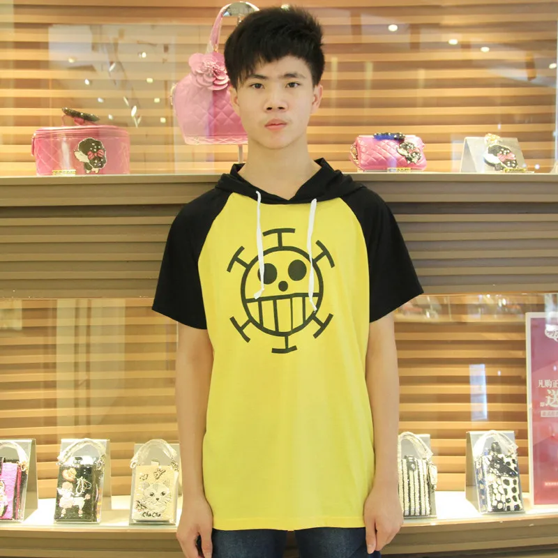 高品質one Piece トラファルガー ローコスプレ半袖tシャツ フード付き夏tシャツ Tシャツ コットントップス用男性 女性 Top Gel Nail Polish Shirttop Brand T Shirt Aliexpress