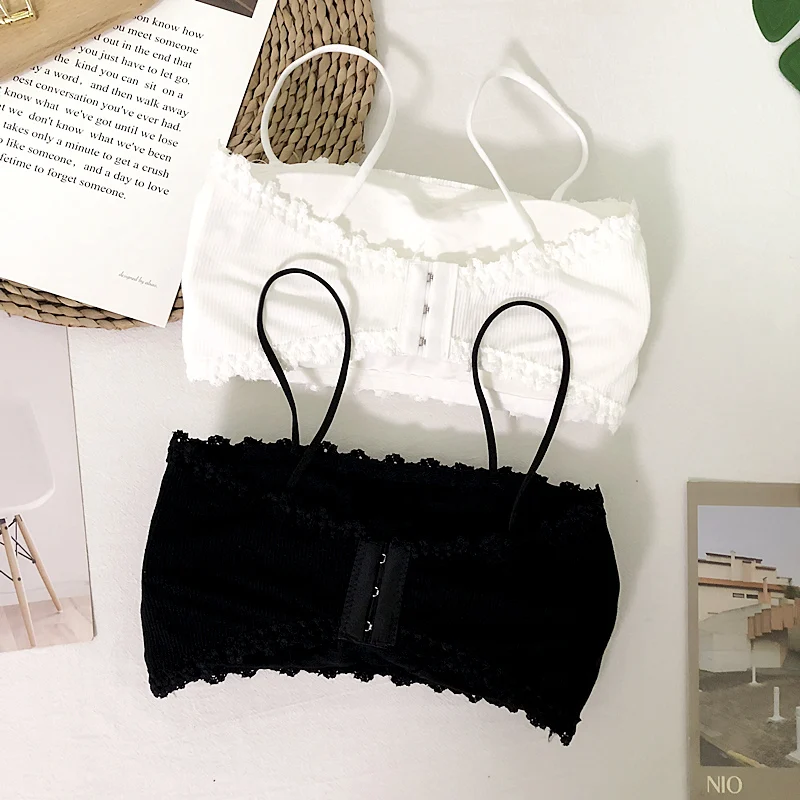 

Black white Short Camis Tops With Seperated Pads Women Backless Padding Tanks Crop Tops For Female G558