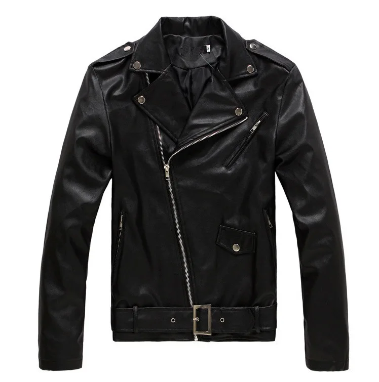 

Korean version of the locomotive Slim leather men's leather jacket British fashion men's leather jacket
