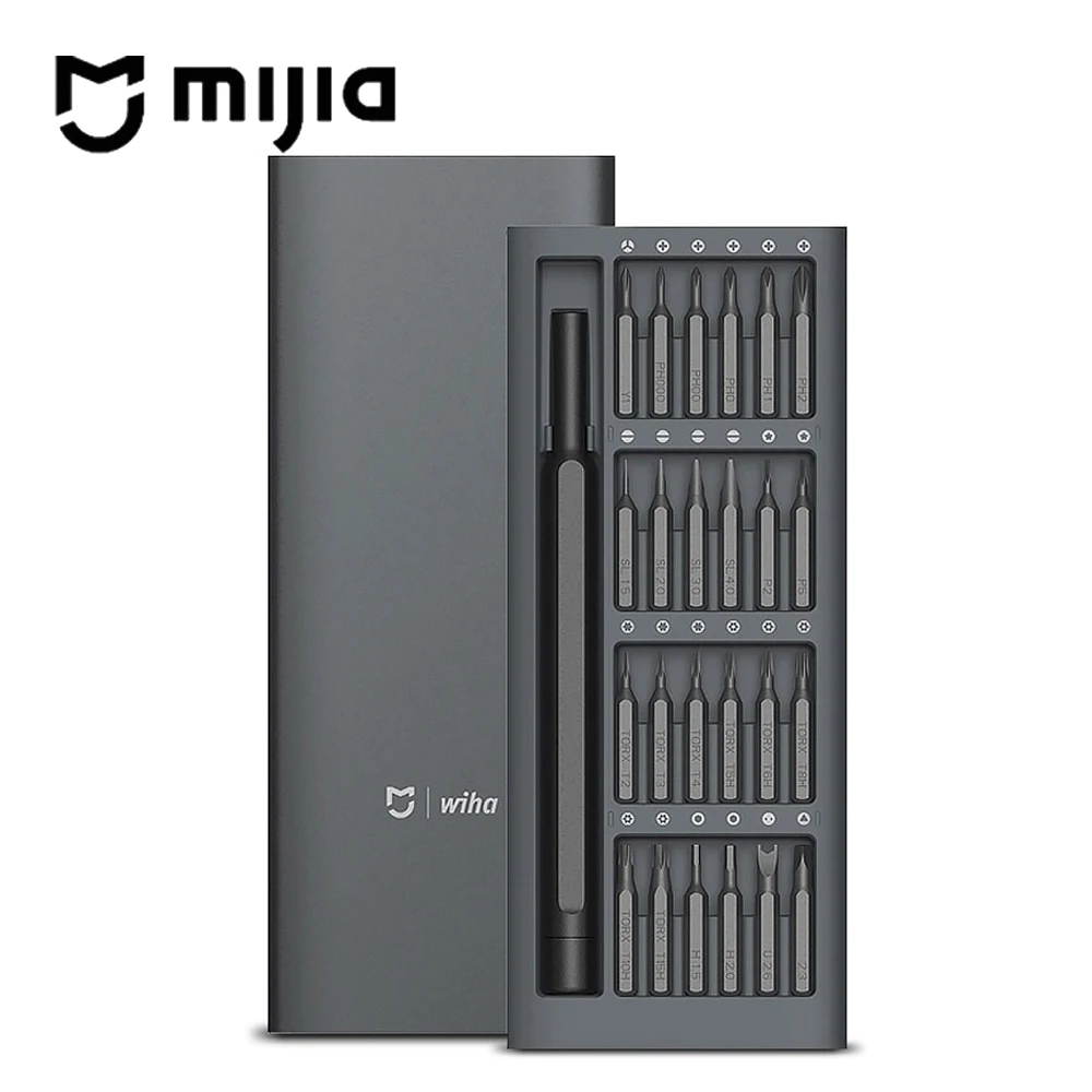 

Original Xiaomi Mijia Wiha Daily Use Screw Kit 24 Precision Magnetic Bits Alluminum Box Screw Driver xiaomi smart home Kit