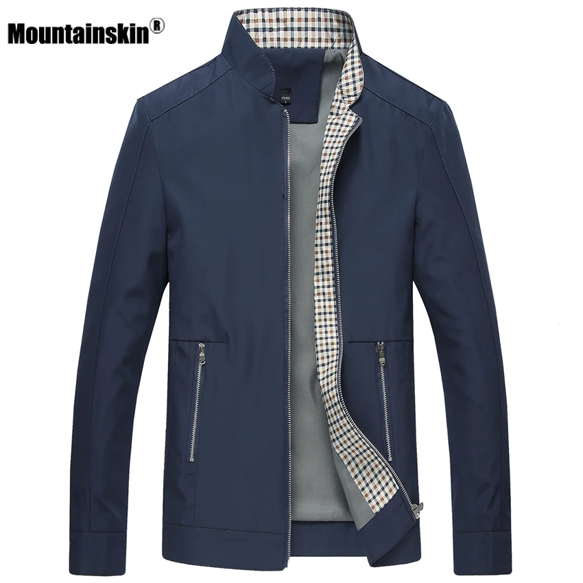 Kopen Mountainskin Nieuwe Lente Herfst mannen Jassen Casual Jassen Effen Kleur Heren Merk Kleding Stand Kraag Mannelijke Bomber Jassen SA442