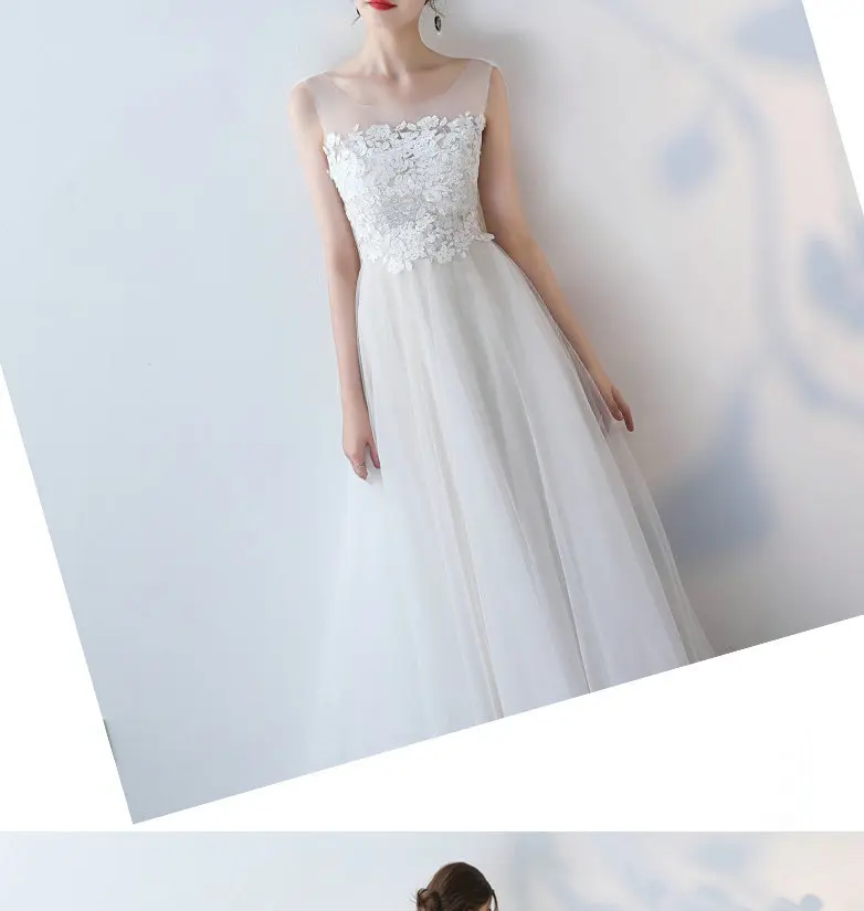 Scoop Tulle Lace Appliques Zipper A-line Ivory Wedding Dress