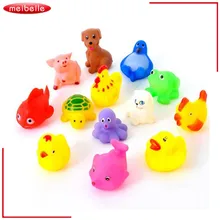 10 шт./лот милый мягкий резиновый плавающий Sqeeze звук ребенка играть животные игрушки с бесплатной информацией отслеживания