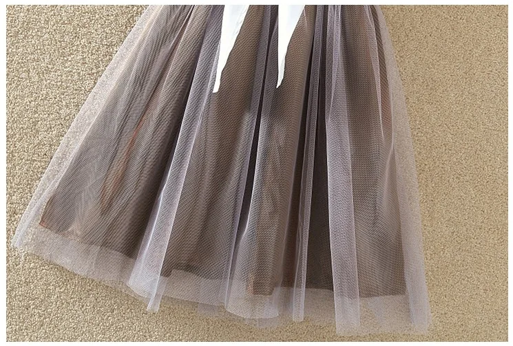 Shirt And Sling Tutu Dress Suit Women 2018 Summer Cute 2 Piece Dress Blue Pink Shirt And White Veil Dresses Plus Size 3XL 4XL (11)