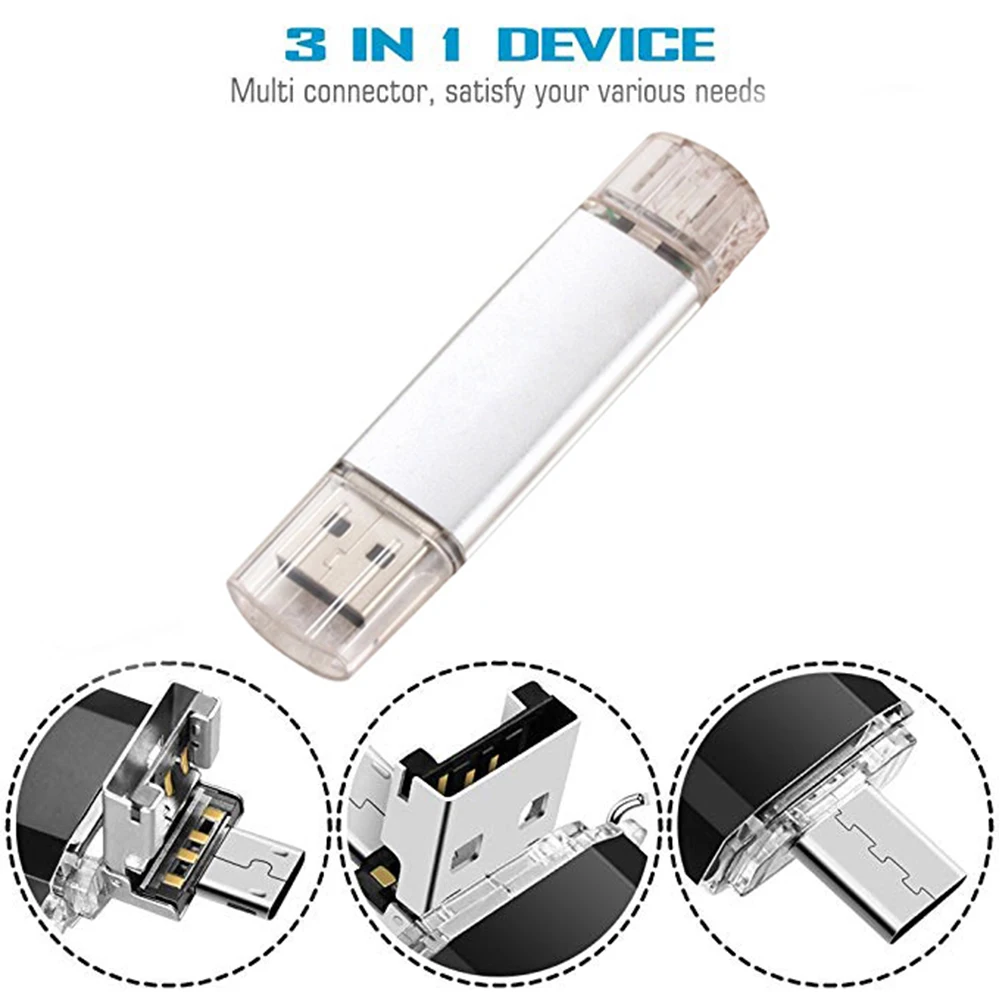 3in1 USB 128GB Flash Drive 3 0 Memory Stick External Storage Photo Stick for New MacBook 1