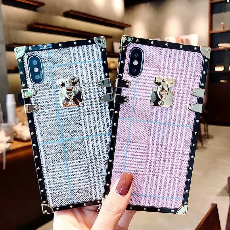 

Luxury Retro Lattice Phone Case for iphone XS XR MAX TPU Shell Fashion Glitter Cover For iphone X 10 6 7 8 PLUS Coque case