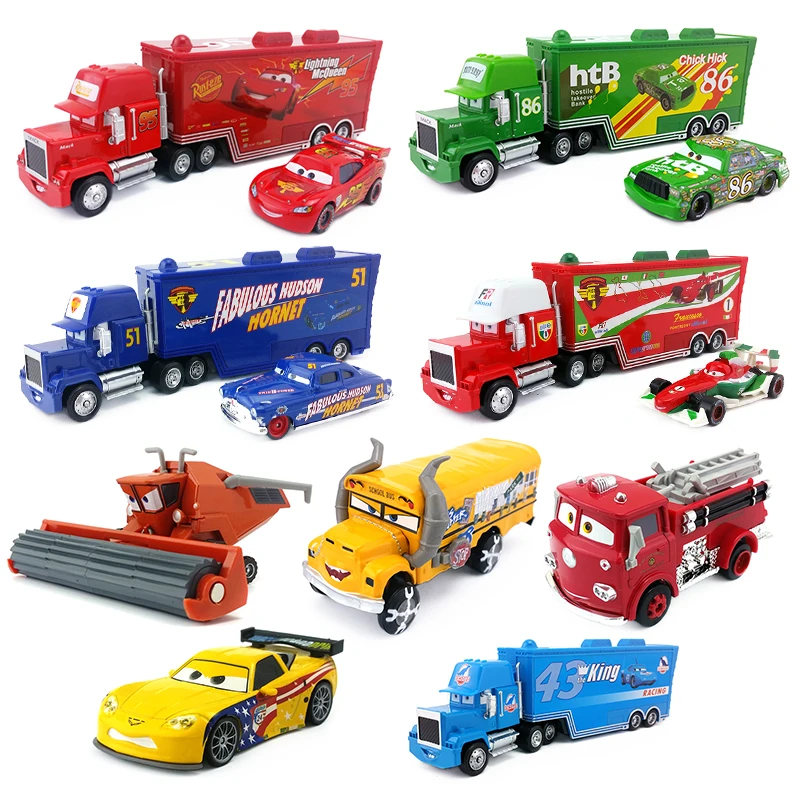 Disney Pixar Cars 2 3 Lightning McQueen Jackson Storm Mack Uncle Truck 1:55 металлическая литая под давлением