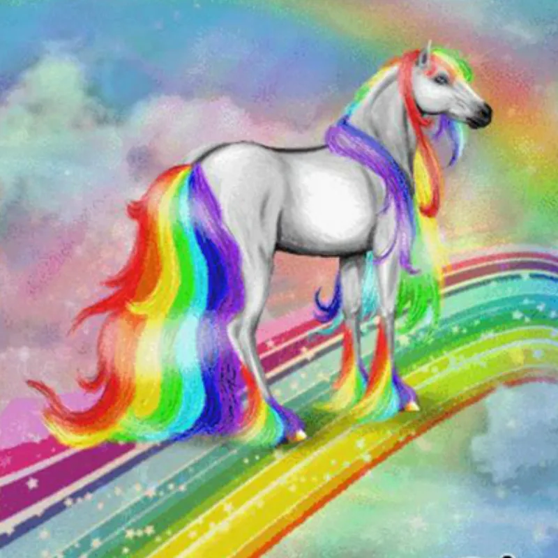 Как рисовать единорога на радуге
