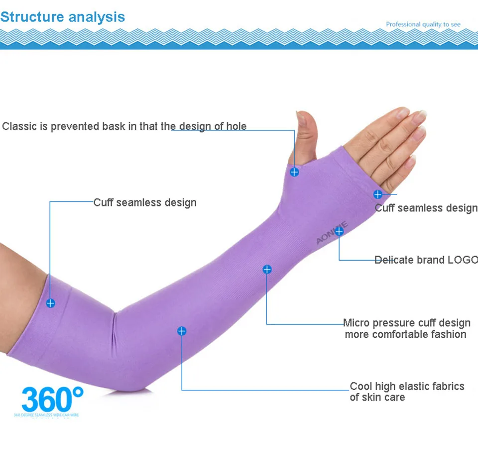 AONIJIE 1 пара солнцезащитный крем рука рукава для занятий велоспортом, перчатки с защитой UV с отверстием для пальца для спорта на открытом воздухе, езда на велосипеде, вождения, бега