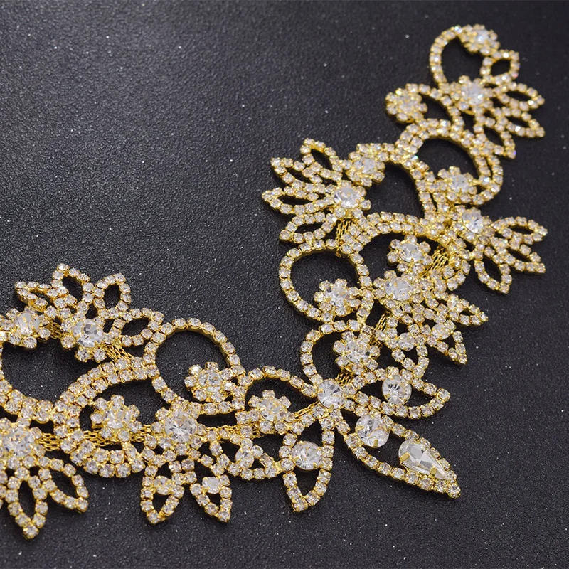 Rhinestone bridal dress necklines appliques (3)