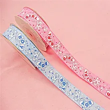 Free Shipping-7/8” (22mm) Width 25yards Pink/Blue Color Beer Printed Ribbon Baby Showers Party Gift Boxes Packing Accessories