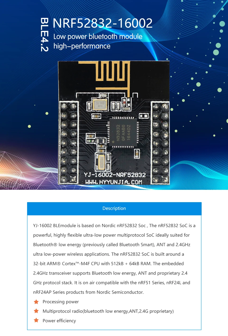 Скандинавский nRF52832 модуль Bluetooth низкой энергии макетная плата для BLE сетки