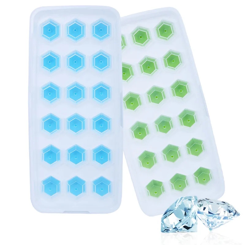18 решеток Силиконовый Лоток с формой для кубиков льда с прозрачной крышкой летняя форма для мороженого формы для льда Форма для кубиков льда тарелка для льда Нетоксичная