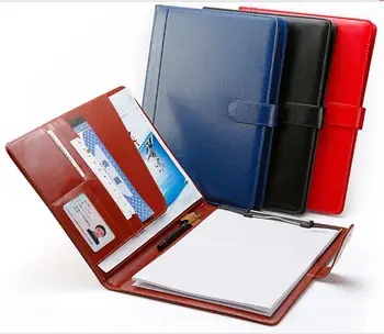 

High quality PU leather portable file folder a4 padfolio portfolio coference folder for documents with clasp office supply 1300