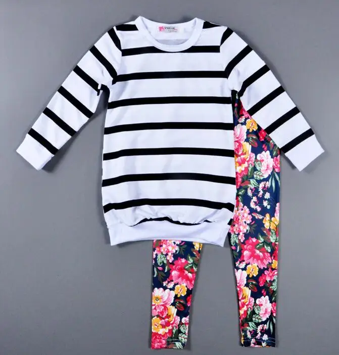 Комплекты одежды для маленьких девочек 5 комплектов/партия комплект одежды для малышей полосатая блузка с длинным рукавом+ штаны 0905 sylvia sis