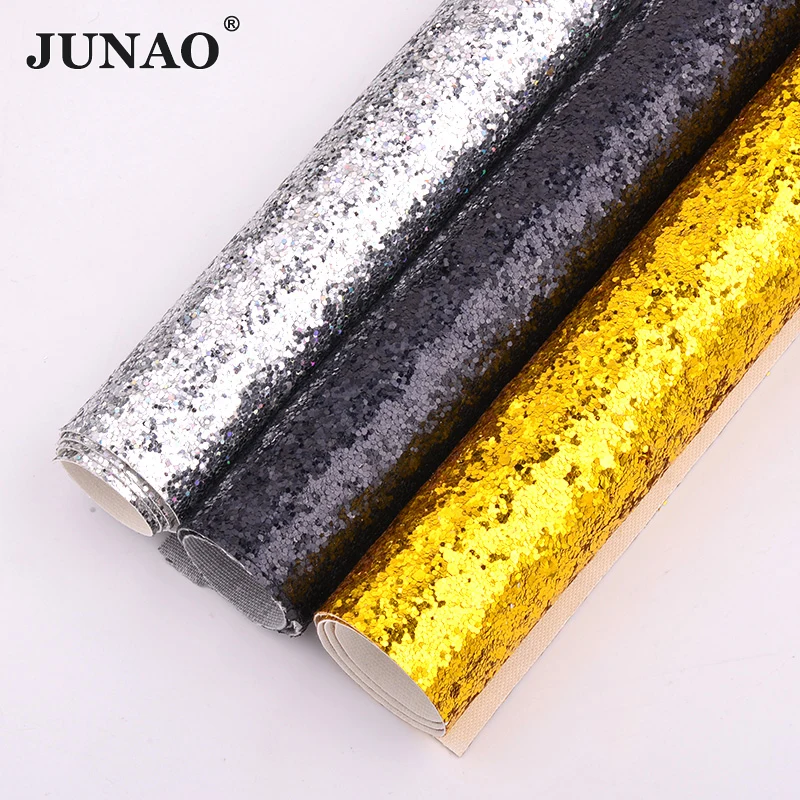 JUNAO, 20*34 см, золотистый, серебристый, черный, толстый, блестящий, искусственная кожа, ткань, искусственная кожа, листы, блестки, ткань, кожзам, ремесла