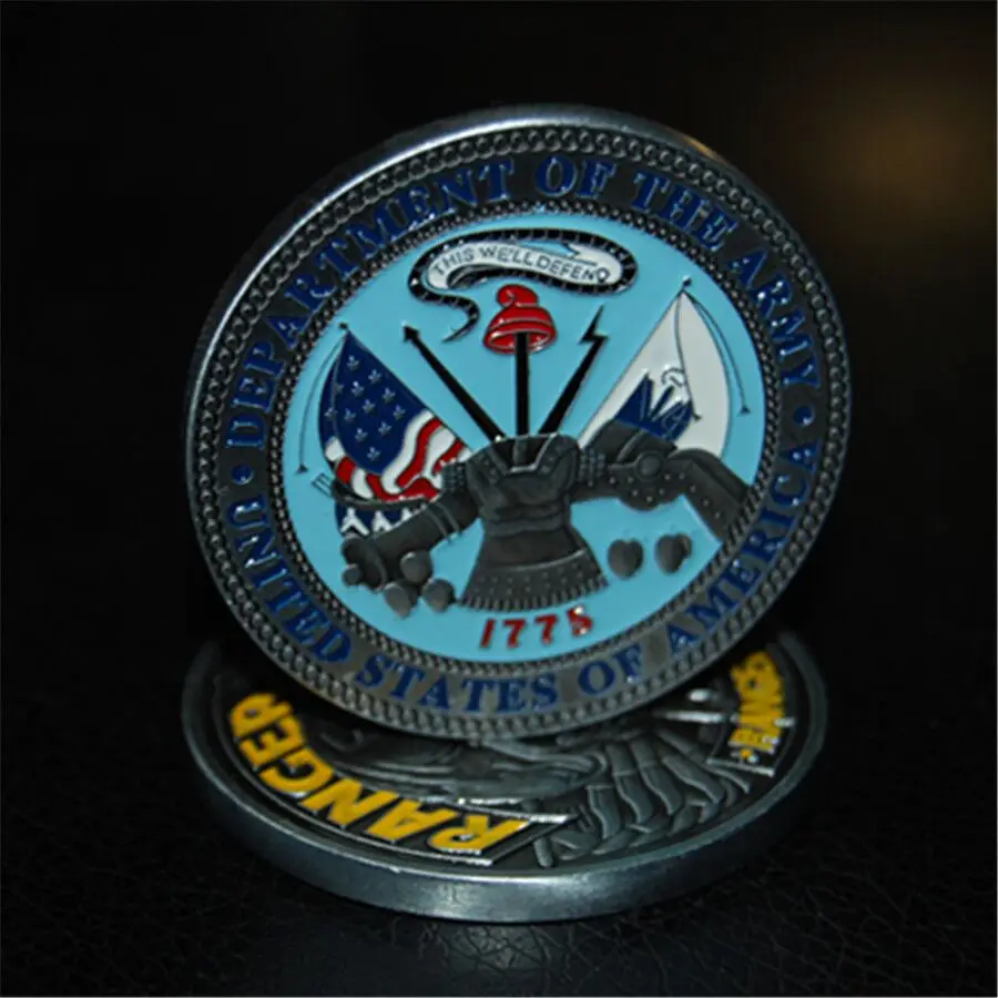 

New style, Hot sale Free Shipping, US Army Ranger Challenge Coin 1775 Army Strong Patriotism Rangers Lead The Way coins