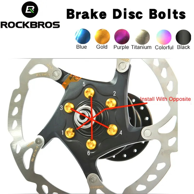 ROCKBROS Mtb الطريق الدراجة البراغي الفرامل الدوار 6 قطعة/الوحدة M5 * 10mm سبائك التيتانيوم دراجة البراغي قرص فرامل مسامير دراجة أجزاء ROCKBROS Mtb الطريق الدراجة البراغي الفرامل الدوار 6 قطعة/الوحدة M5 * 10mm سبائك التيتانيوم دراجة البراغي قرص فرامل مسامير دراجة أجزاء