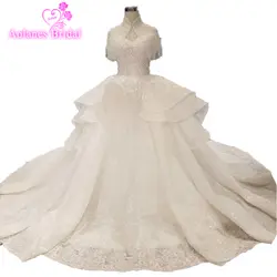 Потрясающее блестящее свадебное платье 2019 Новое шикарное бальное платье роскошное платье невесты Vestido De Noiva на заказ высокое качество