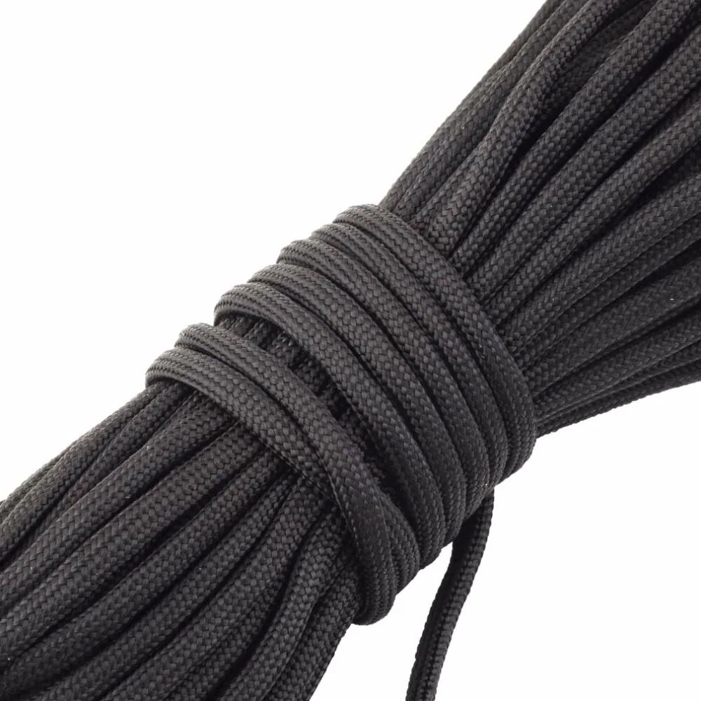 1set Black 550lb 200 Grams Popular Type III 7 Strand Parachute Paracord Cord Lanyard Mil Spec Core 100FT Climbing Drop Shipping