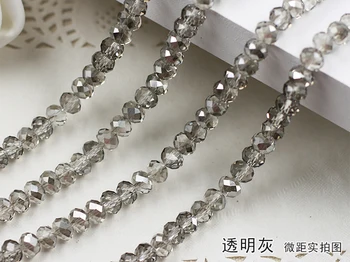 

5040 AAA Transparent gray Color Loose Crystal Glass Rondelle beads.2mm 3mm 4mm,6mm,8mm 10mm,12mm Free Shipping!