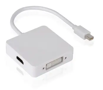 

50pcs/lot 3 In 1 Mini displayport Mini DP Thunderbolt to DVI VGA HDMI Converter Adapter cable for iMac Pro Air Book TO Monitor