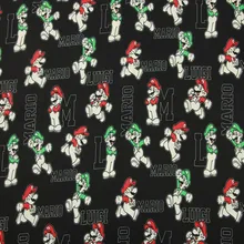 140 см ширина Марио собака печать черная хлопчатобумажная ткань для мальчика материал для вышивания Чехлы домашнее постельное белье набор сумки DIY-BK496