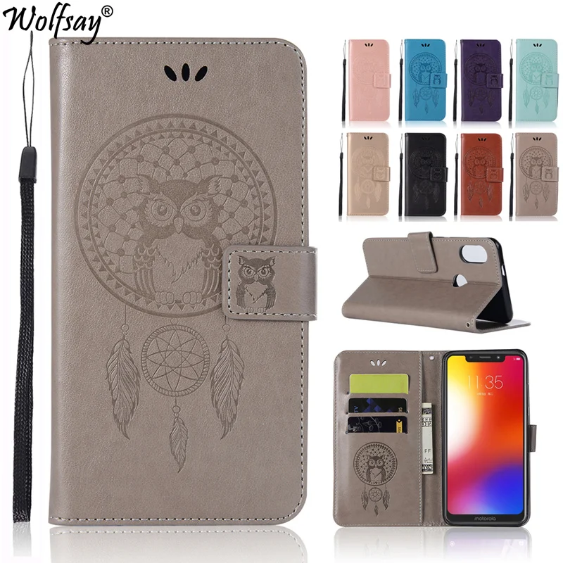 جراب لهاتف Motorola موتو واحد غطاء البومة محفظة جلدية الهاتف حقيبة حالات ل موتو واحد غطاء الوجه جاهزة شل لموتورولا واحد 1 5.9\