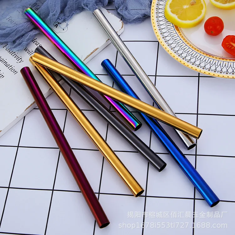 

Reusable Drinking Straw High Quality 304 Stainless Steel Metal Straw with Cleaner Brush For Mugs 20/30oz