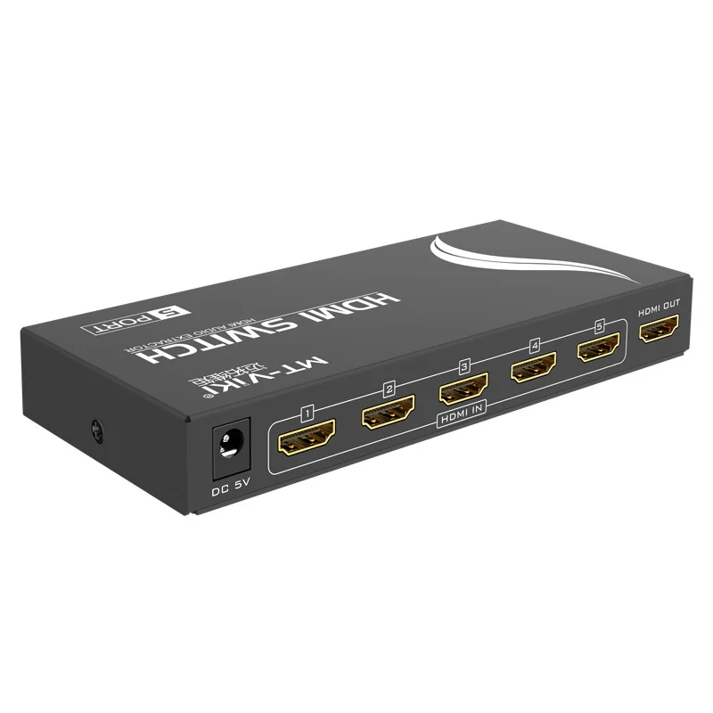 MT-SW005 4Kx2K HDMI five input and one output switcher with stereo fiber optic audio separation and decoding remote control