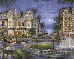 MaHuaf-W030 Casino de Monte Carlo painting coloring by numbers on canvas wall pictures for living room home decor 